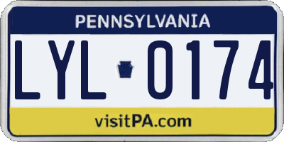 PA license plate LYL0174