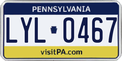 PA license plate LYL0467