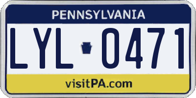 PA license plate LYL0471