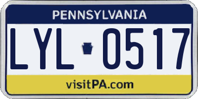 PA license plate LYL0517