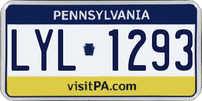 PA license plate LYL1293
