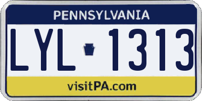 PA license plate LYL1313