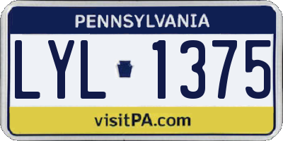 PA license plate LYL1375