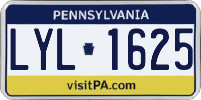 PA license plate LYL1625