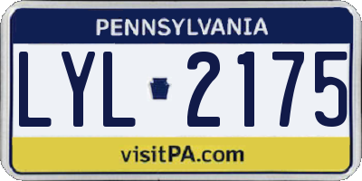 PA license plate LYL2175