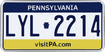 PA license plate LYL2214