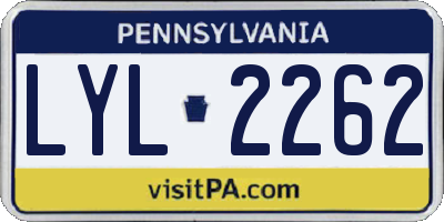 PA license plate LYL2262