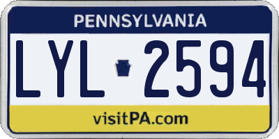 PA license plate LYL2594