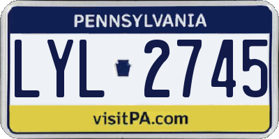 PA license plate LYL2745