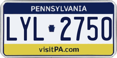 PA license plate LYL2750