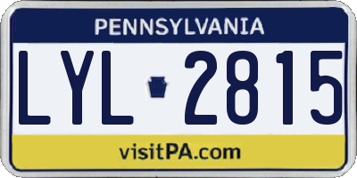PA license plate LYL2815