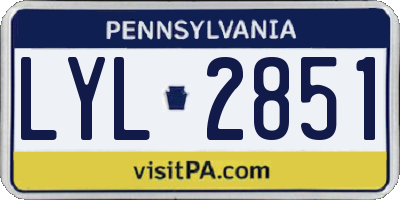 PA license plate LYL2851