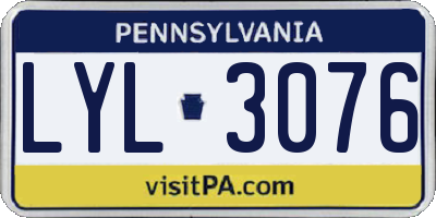 PA license plate LYL3076