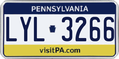 PA license plate LYL3266