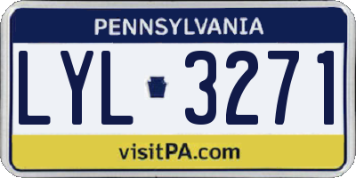 PA license plate LYL3271