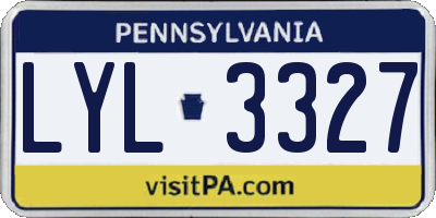 PA license plate LYL3327