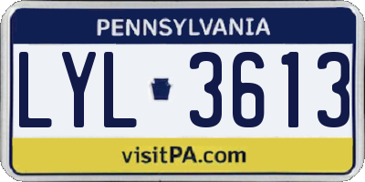 PA license plate LYL3613