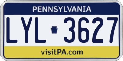 PA license plate LYL3627