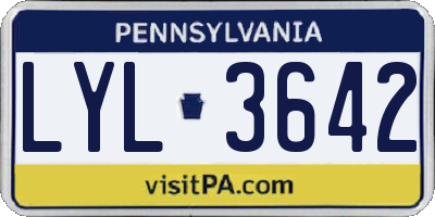 PA license plate LYL3642