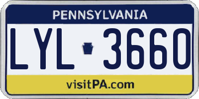 PA license plate LYL3660