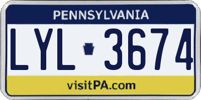 PA license plate LYL3674