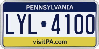 PA license plate LYL4100