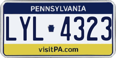 PA license plate LYL4323