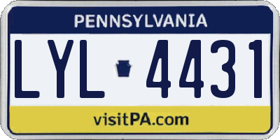 PA license plate LYL4431