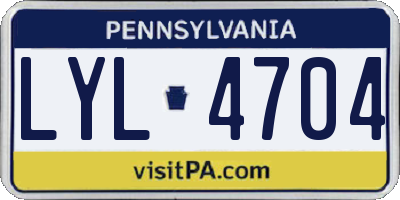 PA license plate LYL4704