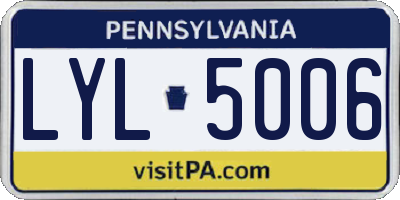 PA license plate LYL5006