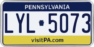 PA license plate LYL5073