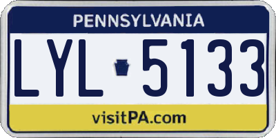 PA license plate LYL5133