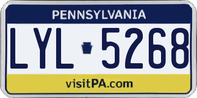 PA license plate LYL5268