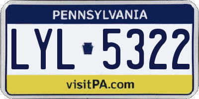 PA license plate LYL5322