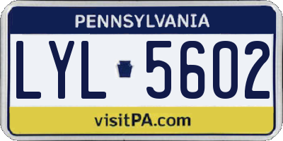 PA license plate LYL5602