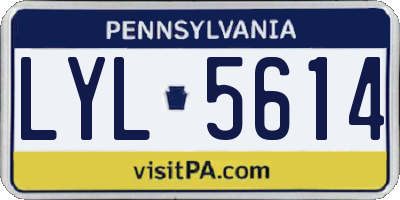 PA license plate LYL5614