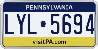 PA license plate LYL5694