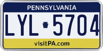 PA license plate LYL5704