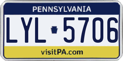 PA license plate LYL5706