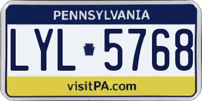 PA license plate LYL5768