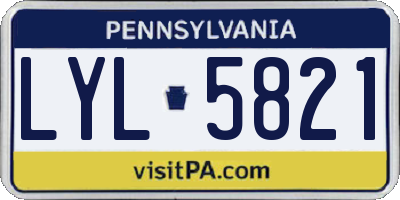 PA license plate LYL5821