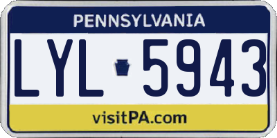 PA license plate LYL5943