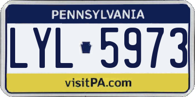 PA license plate LYL5973
