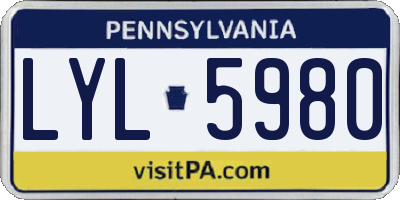PA license plate LYL5980