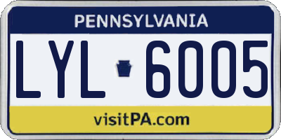 PA license plate LYL6005