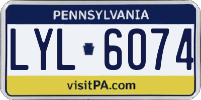PA license plate LYL6074