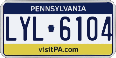 PA license plate LYL6104