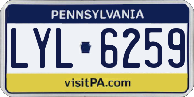 PA license plate LYL6259