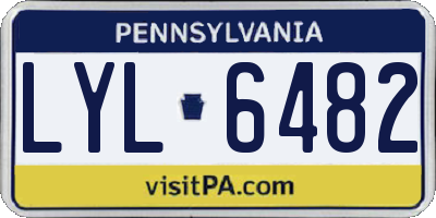 PA license plate LYL6482