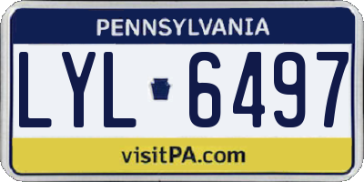 PA license plate LYL6497